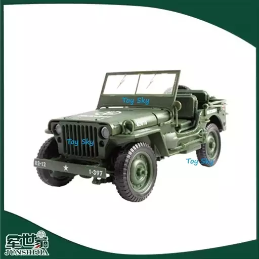  ماکت ماشین - جیپ تاکتیکال - Tactical Jeep - مقیاس 1.18 برند کایدویی KDW - فلزی - فرمان پذیر - کاپوت بازشو - شیشه تاشو