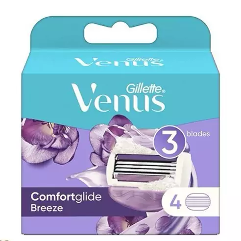 تیغ یدک ژیلت ونوس بریز 3 لبه 4 تایی Gillette Venus Breeze