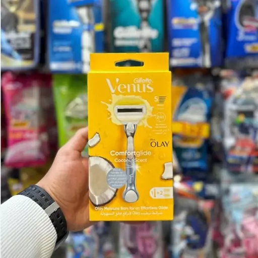 خودتراش ونوس زنانه 5 تیغ ژیلت اولای مدل Gillette Venus Olay Plus