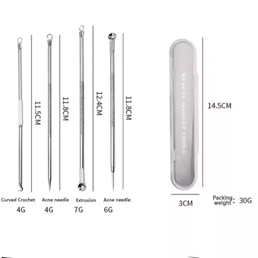 ابزار پیلینگ صورت مخصوص پاکسازی پک 4عددی ابزار پاکسازی صورت 