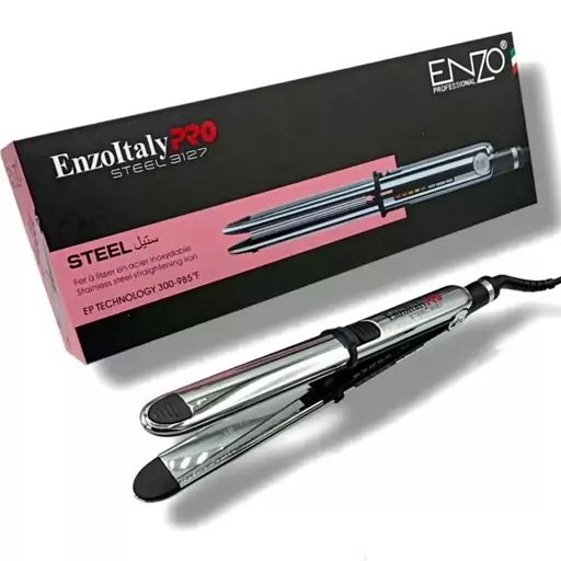 اتومو حرفه ای انزو ENZO EnzoItaly PRO STEEL EN-3127  دوکاره بودن دستگاه   صاف کردن در کمترین زمان شلاقی کردن مو   فر کرد