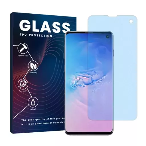 گلس سامسونگ Galaxy S10 مات آنتی بلو از نوع هیدروژلی خودترمیم ضدضربه و ضدخش