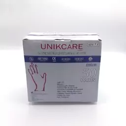 دستکش جراحی لاتکس سایز 7 استریل یونیک کر  UNIKCARE