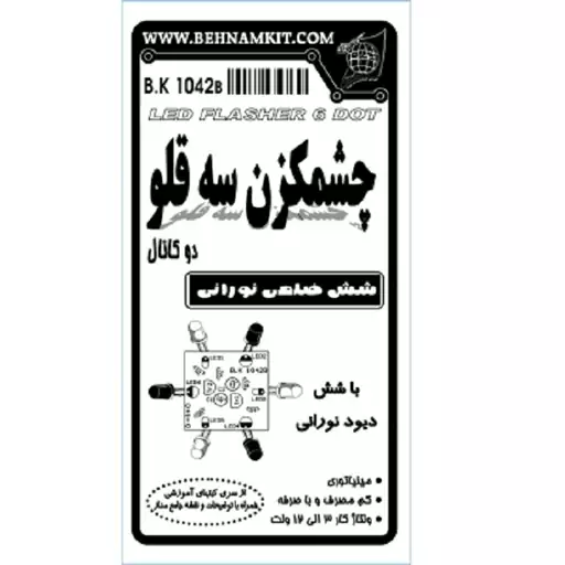 کیت آموزشی چشمک زن 2 کانال شش ضلعی