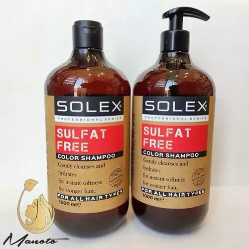 شامپو بدون سولفات سولکس SOLEX SUFAT FREE قرمز  مدل COLOR موهای رنگ شده 1000 میل