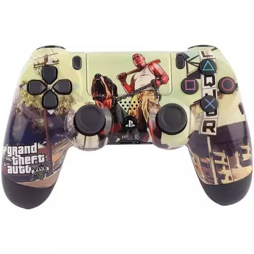 دسته بازی بی سیم سونی Dualshock 4 High Copy درجه یک طرح GTA V مناسب برای PS4