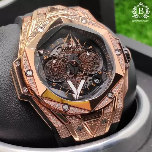 ساعت مچی مردانه هابلوت مدل Hublot Unico Sang Bleu ll Diamonds 2327Q