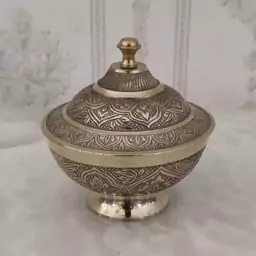 شکلات خوری برنزی هندی مدل گل قطر 13 کد 3717 ( شکلات خوری برنجی )