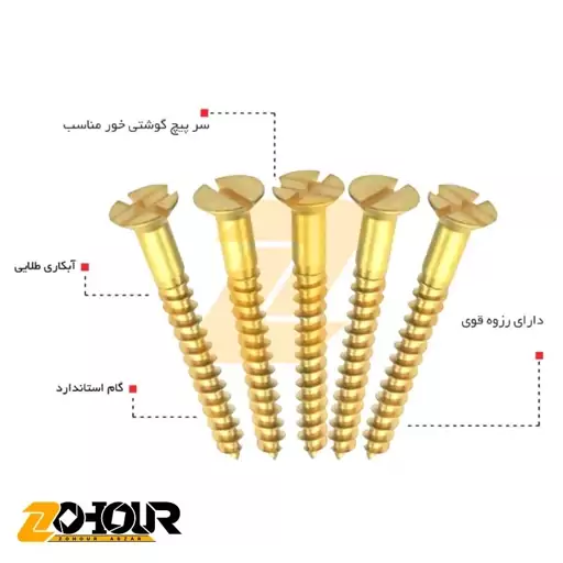 چوب پیچ طلایی دوسو ایبن طول 10 مدل eben GWS-29