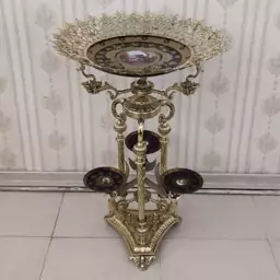 میوه خوری کنار سالنی برنزی پایه دار مدل کیمیا کد 1410 ( میوه خوری برنجی ایستاده)