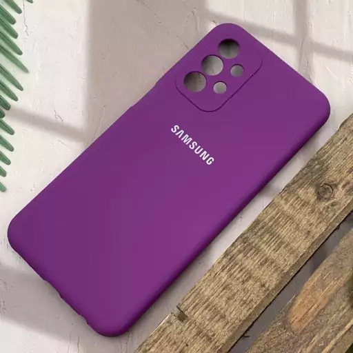 قاب گوشی Galaxy A23 4G سامسونگ سیلیکونی پاک کنی اورجینال داخل پارچه ای محافظ لنز دار رنگ بنفش کد 81926