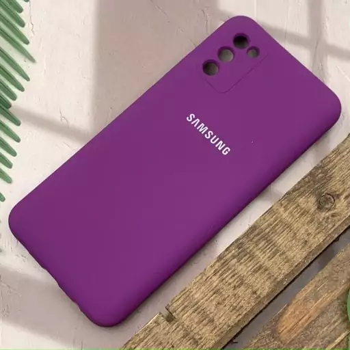 قاب گوشی Galaxy A02S سامسونگ سیلیکونی پاک کنی اورجینال داخل پارچه ای محافظ لنز دار رنگ بنفش کد 91748