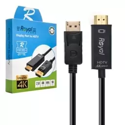 کابل دیسپلی پورت به اچ دی ام ای سه متری رویال Display port to HDMI