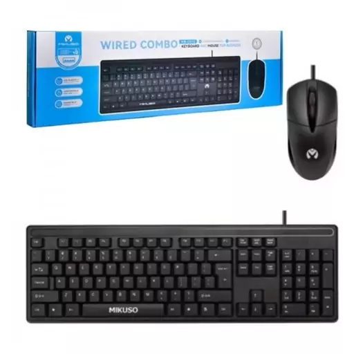 کیبورد و موس سیم دار میکاسو Mikuso مدل KB-c012