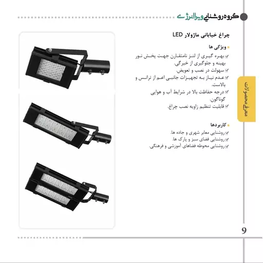 پروژکتور  خیابانی 80 وات LED ال ای دی با لنز 70 در 150 درجه