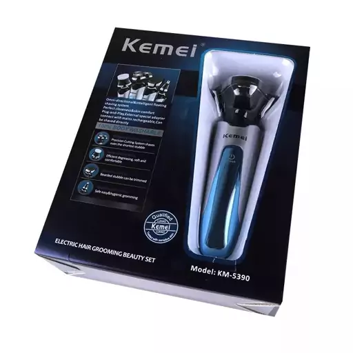 ماشین ریش تراش سه تیغ چهار کاره کیمی kemei مدل km-5390(پس کرایه)