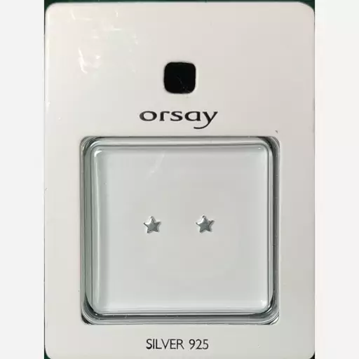   گوشواره وارداتی میخی نقره925  مدل ستاره برند orsay