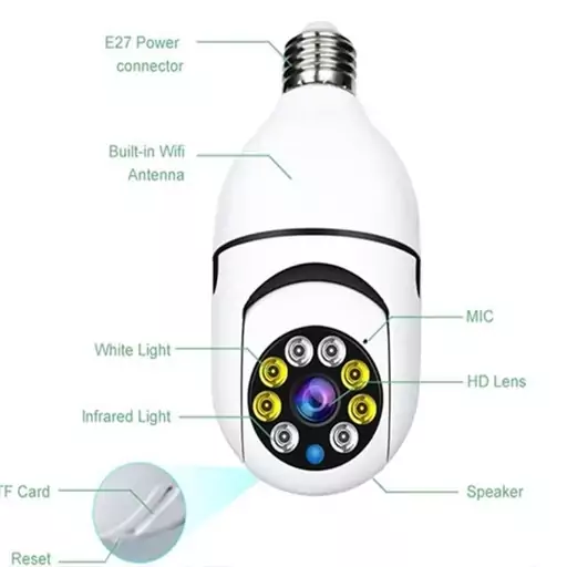 دوربین مدار بسته لامپی بی سیم مدل V380 m