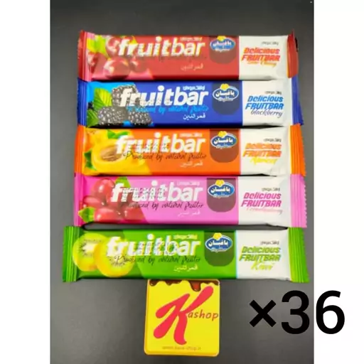 لواشک ترش میوه ای فروت بار باکس 36 عددی fruitbar

