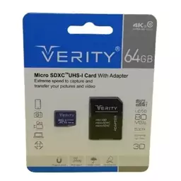 مموری میکرو 64 گیگ وریتیVerity U3 C10 80mb.s + خشاب