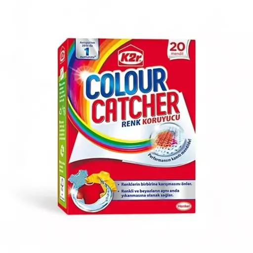 دستمال ضد رنگ ماشین لباسشویی کالر کچر K2r Colour Catcher تعداد 10 عددی