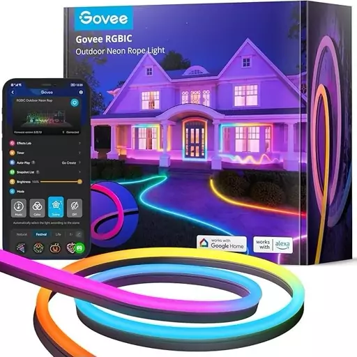 ریسه هوشمند گووی مناسب فضای باز Govee H61A8 Neon 10m ضدآب