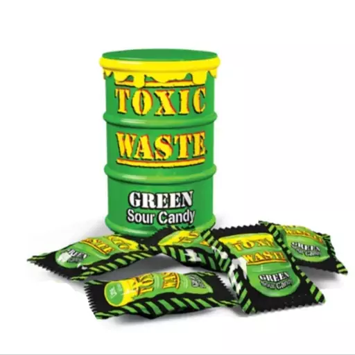 آبنبات خیلی ترش بشکه ای سبز 42 گرم تاکسیک ویست toxic waste

