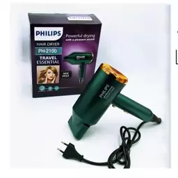 سشوار حرفه ای فلیپس   PHILIPS2194  سشوار حرفه ای با پرتاپ فوق العاده   تک رنگ سبز پر رنگ   المنت های حرارتی 12 رشته  