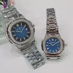 ساعت ست پتک فیلیپ Patek philippe بدنه استیل ساعت زنانه ساعت مردانه تاریخ دار پسرانه و دخترانه باکیفیت بالا ساعت هدیه 