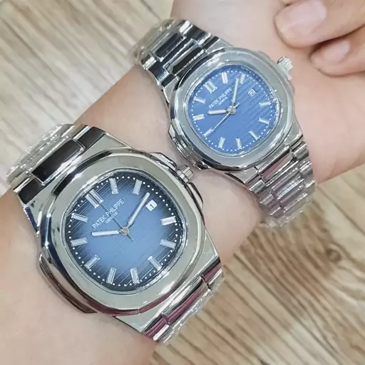 ساعت ست پتک فیلیپ Patek philippe بدنه استیل ساعت زنانه ساعت مردانه تاریخ دار پسرانه و دخترانه باکیفیت بالا ساعت هدیه 