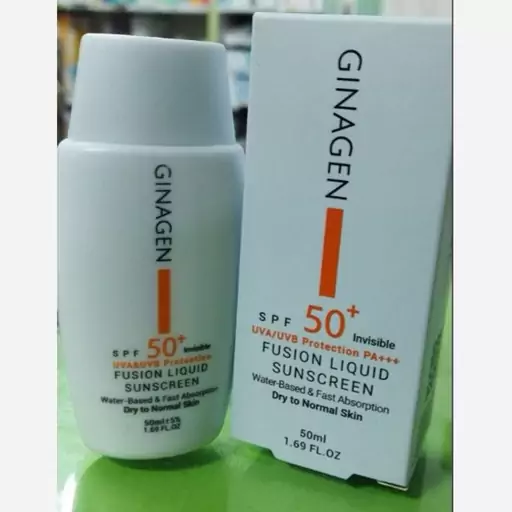 ضد آفتاب بی رنگ پوست خشک +spf50 ژیناژن 