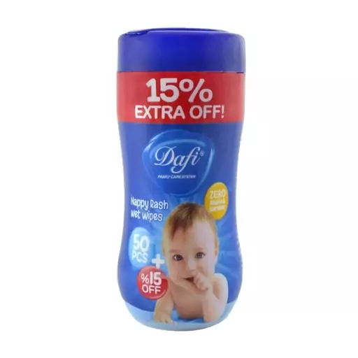 دستمال مرطوب کودک دافی مدل Nappy Rash بسته 65 عددی