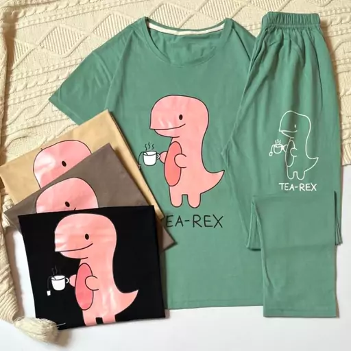 ست تیشرت و شلوار زنانه tea-rex