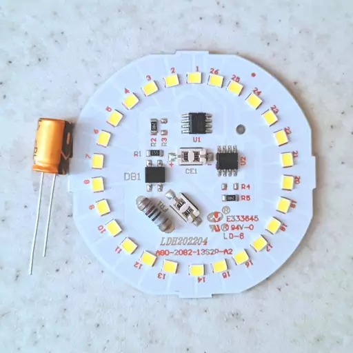 چیپ ال ای دی 20 وات ماژول دی او بی رنگ سفید مهتابی کیفیت بالا جهت تعمیر لامپ chip led dob 20w 220v     