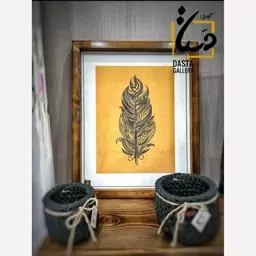 تابلوی چوبی طرح پر