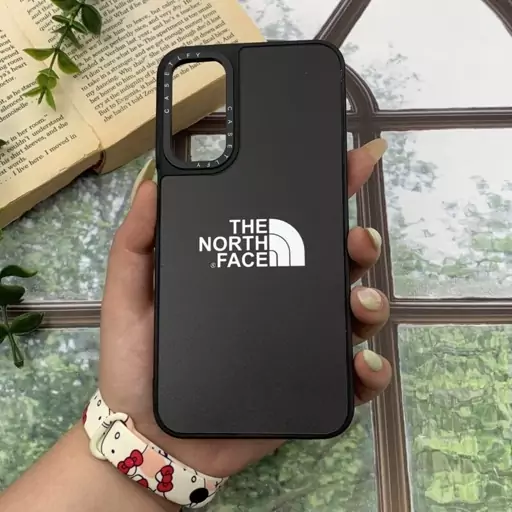 قاب گوشی Galaxy A24 4G سامسونگ آینه ای لوکس دور سیلیکونی CASETIFY اورجینال طرح The North Face کد 46661