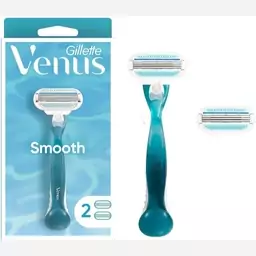 ژیلت دستگاه سه لبه ونوس اسموت با دو تیغ یدک Gillette Venus Smooth