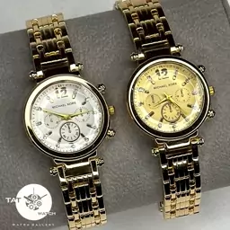 ساعت مچی زنانه طلایی مایکل کورس شش ماه گارانتی جعبه ارسال رایگان Michael kors 