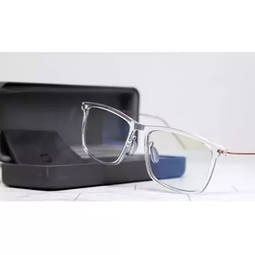 محافظ چشم و عینک کامپیوتر شیائومی فریم سفید شفاف مدل Mi Computer Glasses Pro HMJ02TS