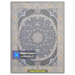 فرش 12 متری 1000 شانه تراکم 3000 تمام آکلرلیک گل برجسته کد HCS1418S (ارسال رایگان)