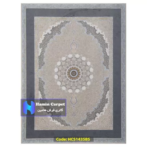 فرش 12 متری 1000 شانه تراکم 3000 تمام آکلرلیک گل برجسته کد HCS1435BS (ارسال رایگان)