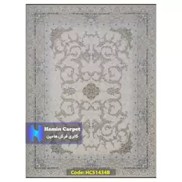 فرش 9 متری 1000 شانه تراکم 3000 تمام آکلرلیک گل برجسته کد HCS1434B (ارسال رایگان)