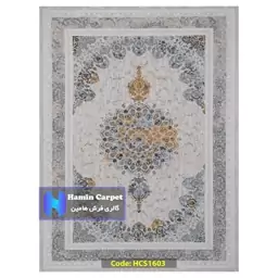 فرش 9 متری 1000 شانه تراکم 3000 وینتیج تمام آکلرلیک گل برجسته کد HCS1603 (ارسال رایگان)