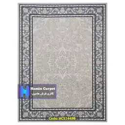 فرش 12 متری 1000 شانه تراکم 3000 تمام آکلرلیک گل برجسته کد HCS1449B (ارسال رایگان)