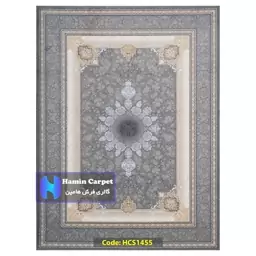 فرش 9 متری 1000 شانه تراکم 3000 تمام آکلرلیک گل برجسته کد HCS1455 (ارسال رایگان)