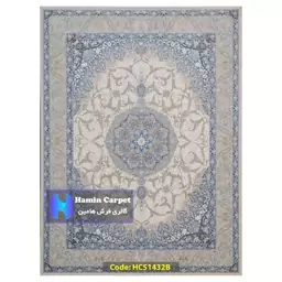 فرش 9 متری 1000 شانه تراکم 3000 تمام آکلرلیک گل برجسته کد HCS1432B (ارسال رایگان)