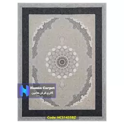 فرش 12 متری 1000 شانه تراکم 3000 تمام آکلرلیک گل برجسته کد HCS1435BZ (ارسال رایگان)