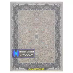 فرش 12 متری 1000 شانه تراکم 3000 تمام آکلرلیک گل برجسته کد HCS1419B (ارسال رایگان)