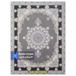 فرش 9 متری 1000 شانه تراکم 3000 تمام آکلرلیک گل برجسته کد HCS1439SZ (ارسال رایگان)