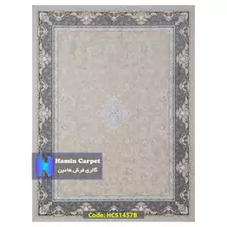 فرش 9 متری 1000 شانه تراکم 3000 تمام آکلرلیک گل برجسته کد HCS1457B (ارسال رایگان)